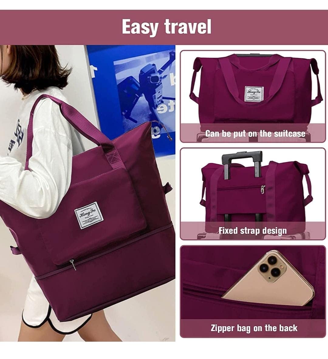 Waterproof Foldable Travel Duffle Bag with Pocket (Buy 1 Get 1)